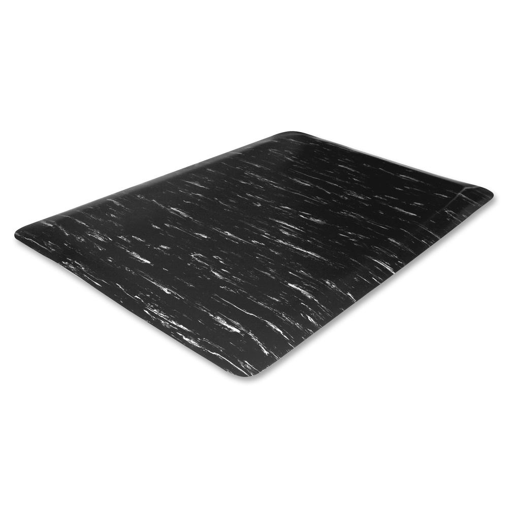 Genuine Joe Marble Top Anti-fatigue Floor Mats - Office, Bank, Cashier's Station, Industry - 60" Length x 36" Width x 0.500" Thickness - Black Marble - 1Each. Picture 3
