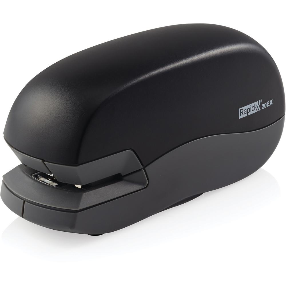 Rapid Fixativ 20EX Personal Dual Electric Stapler - Staples Upto 20 Sheet - Holds Upto 105 Staple - Half Strip - Staple Size: 0.25" - 0.37" Throat Depth - Silver - Rubber - 1 Each. Picture 3