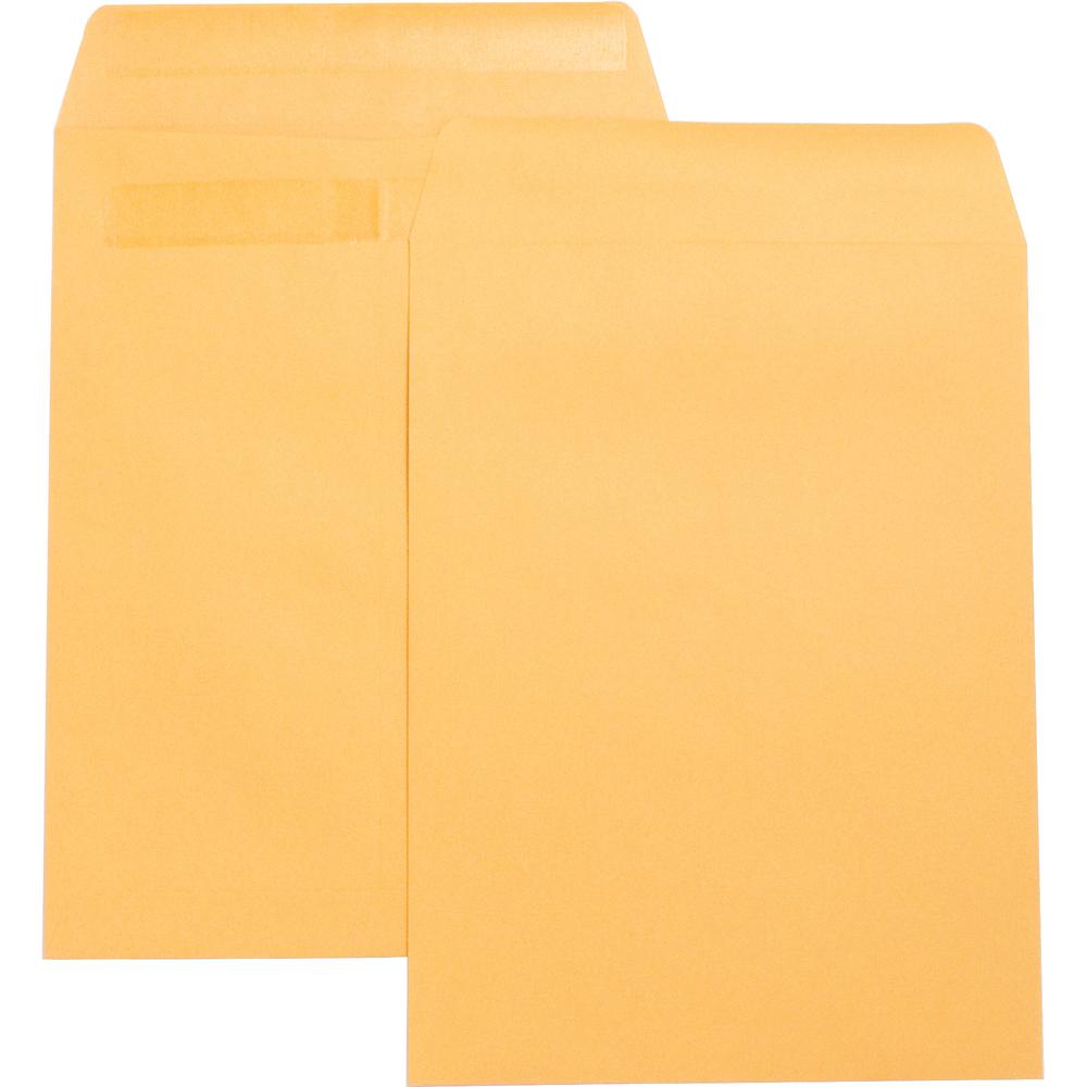 Business Source Press-To-Seal Catalog Envelopes - Catalog - 9" Width x 12" Length - 28 lb - Self-sealing - Brown Kraft - Kraft - 1 Box. Picture 2