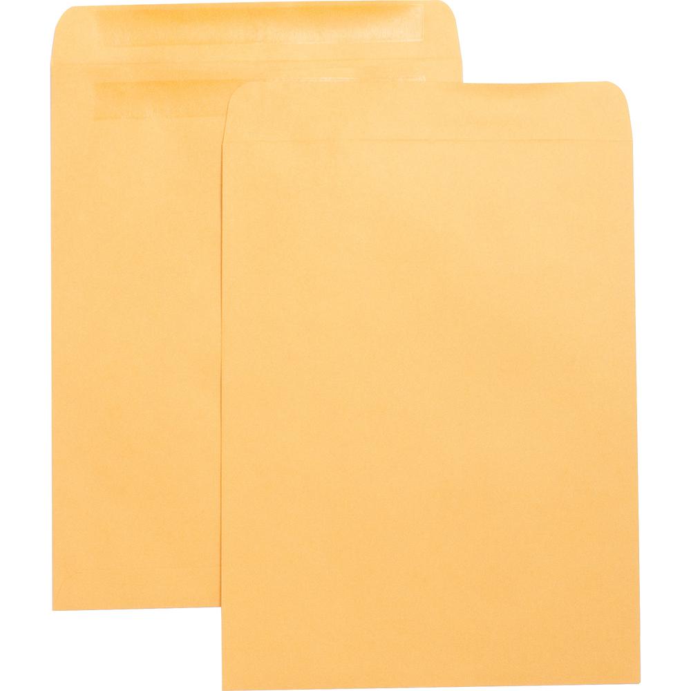 Business Source Press-To-Seal Catalog Envelopes - Catalog - 10" Width x 13" Length - 28 lb - Self-sealing - Brown Kraft - Kraft - 1 Box. Picture 2