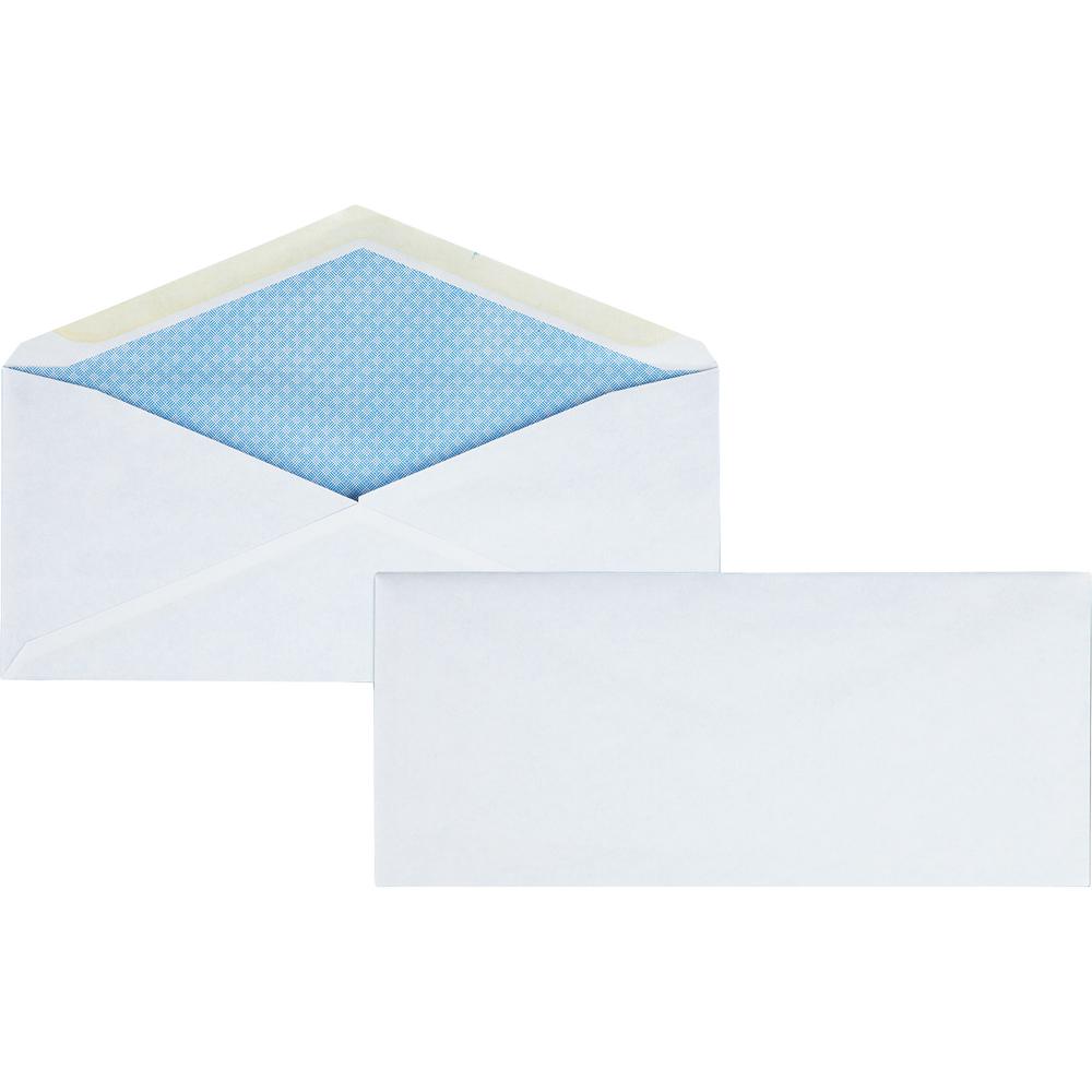 Business Source No.10 Regular Tint Security Envelopes - Security - #10 - 4 1/8" Width x 9 1/2" Length - 24 lb - Gummed - White - Wove - 1 Box. Picture 5