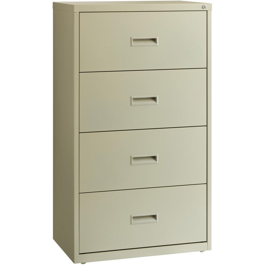 Lorell Value Lateral File - 4-Drawer - 30" Width x 18.6" Depth x 52.5" Height - 4 x Drawer(s) for File - A4, Legal, Letter - Interlocking, Adjustable Glide, Ball-bearing Suspension, Label Holder - Put. Picture 8