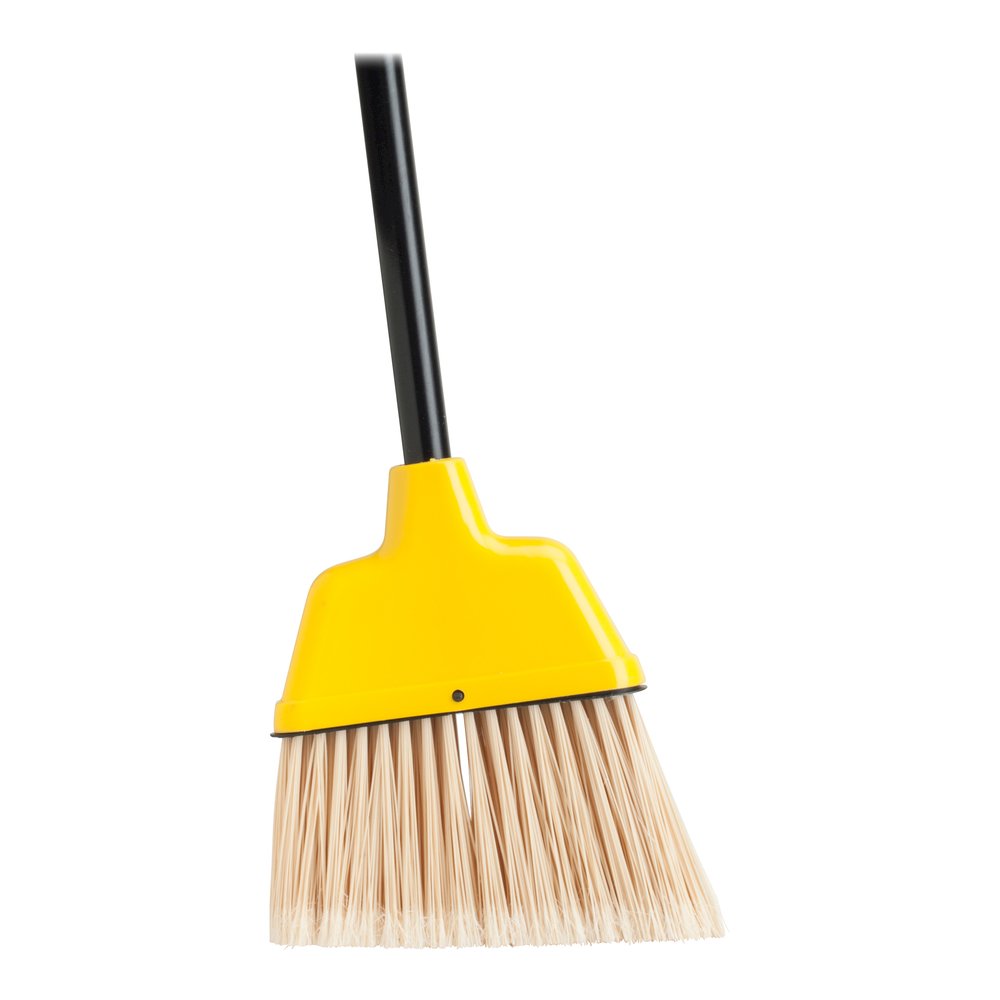 Genuine Joe Angle Broom - Polyvinyl Chloride (PVC) Bristle - 47" Handle Length - 54.5" Overall Length - Plastic Handle - Yellow - 1 Each. Picture 8