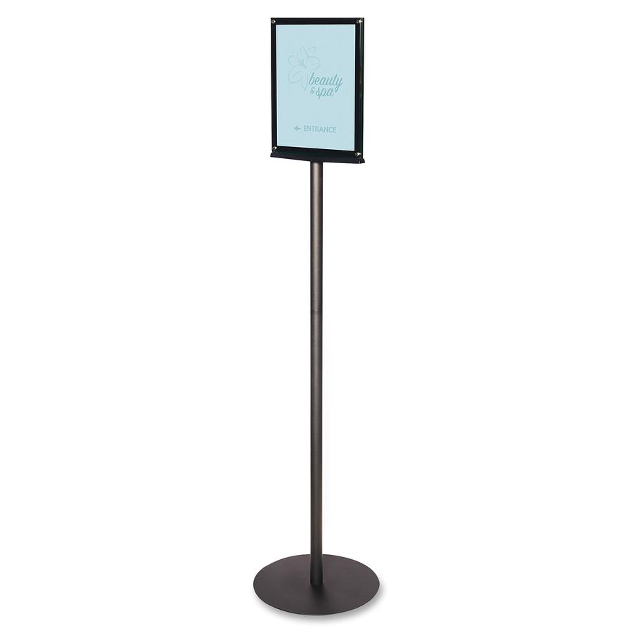 Deflecto Double-Sided Magnetic Sign Display - 1 Each - 13" Width x 56" Height x 12.9" Depth - 8.50" Holding Width x 11" Holding Height - Magnetic - Metal, Plastic - Indoor - Black. Picture 5