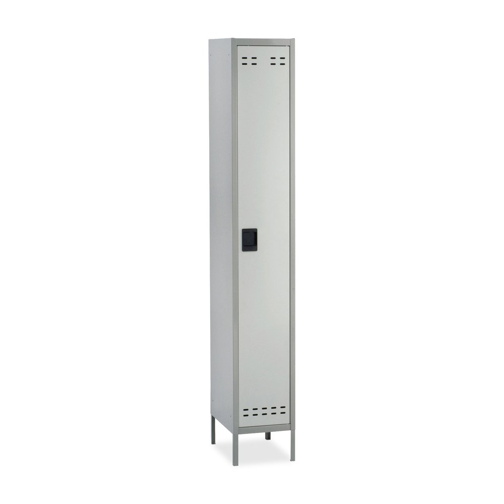 Safco Single-Tier Two-tone Locker with Legs - 18" Width x 12" Depth x 78" Height - Recessed Locking Handle - Gray - Steel - No. Picture 2
