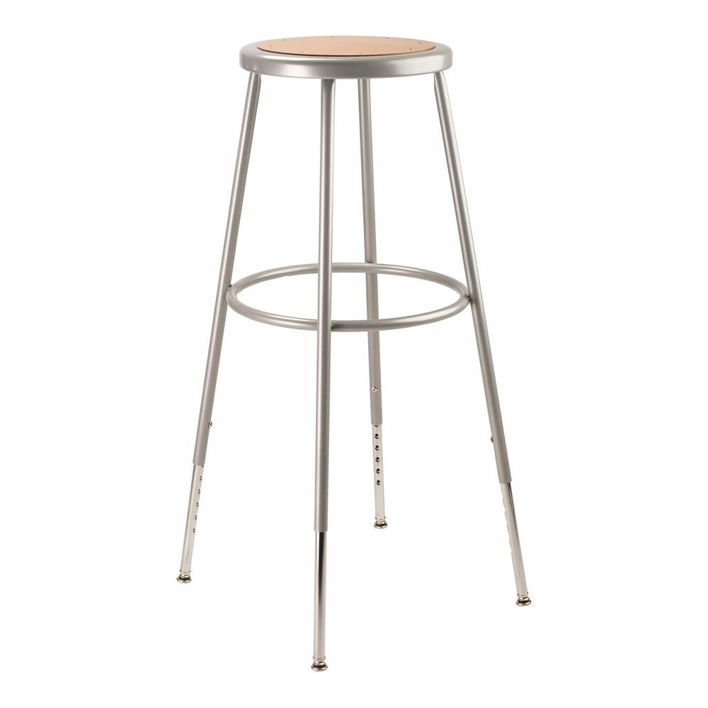 National Public Seating 6200 Series Heavy-Duty Stools - Masonite Seat Color - Masonite Seat Material - Gray Frame Color - Steel Frame Material - Four-legged Base - Steel - 1 Each. Picture 3