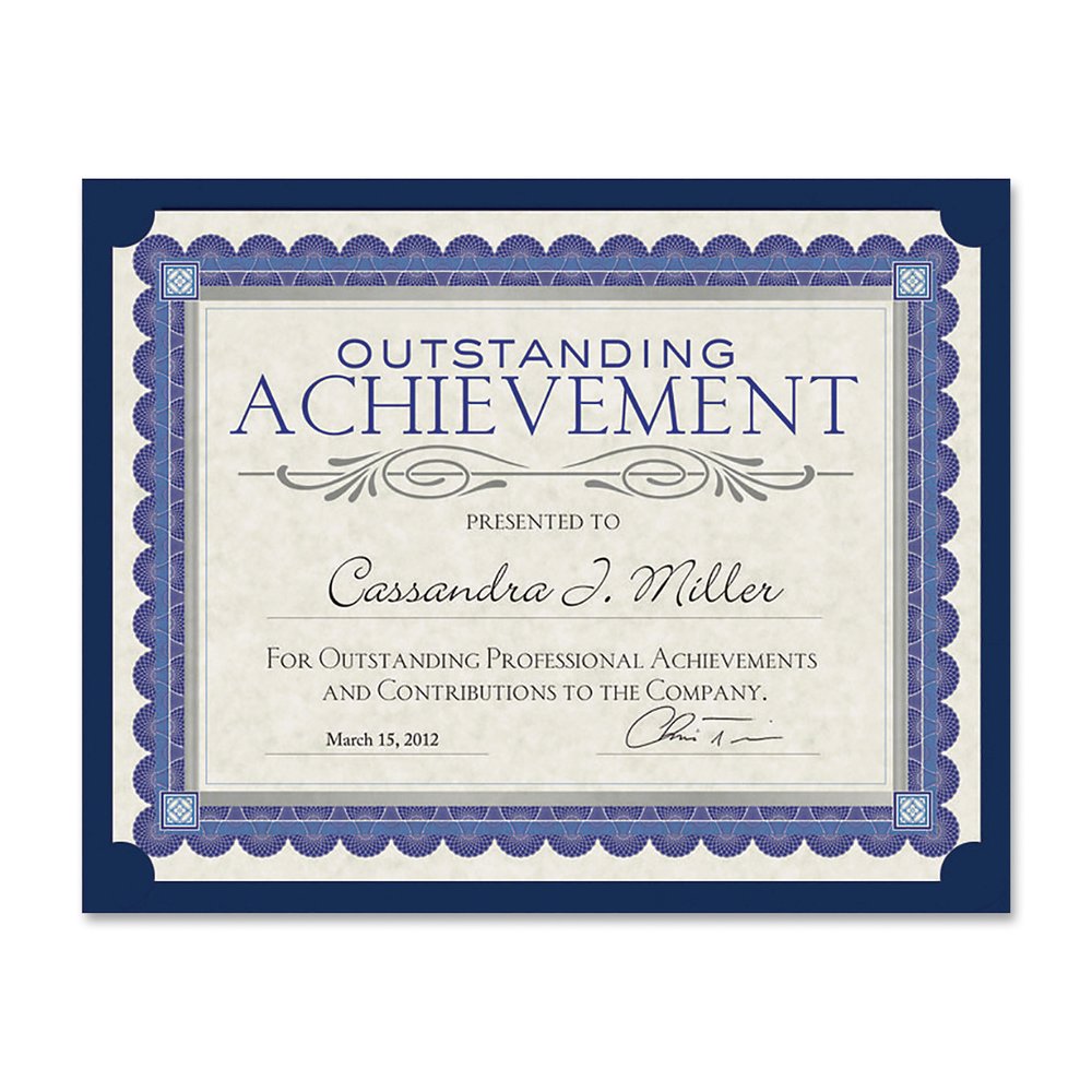 Southworth Letter Certificate Holder - 8 1/2" x 11" - Linen - Black - Heavyweight, Tab, Acid-free, Lignin-free - 0% Recycled - 10 / Pack. Picture 5