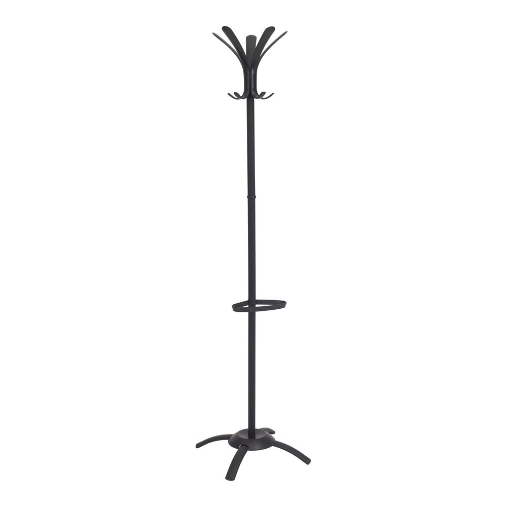 Alba Black Coat Stand - 10 Pegs - 68.9" Height x 19.7" Width - for Coat, Umbrella, Clothes - Metal - Black - Powder Coated - 1 Each. Picture 6