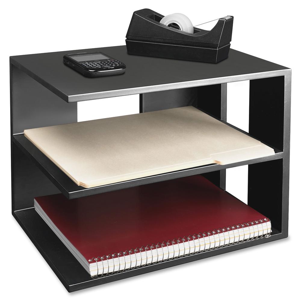 Victor 1120-5 Midnight Black Corner Shelf - 13.5" Height x 13.5" Width x 10.5" Depth - Desktop - Matte Black - Rubber, Wood - 1Each. Picture 2