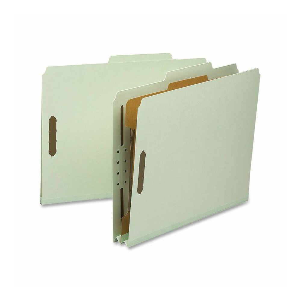 Nature Saver 2/5 Tab Cut Letter Yes Classification Folder - 8 1/2" x 11" - 2" Expansion - Prong K Style Fastener - 2" for Folder, 1" for Divider - 1 Divider - 25 pt. - Tyvek, Fiberboard, Pressboard - . Picture 2