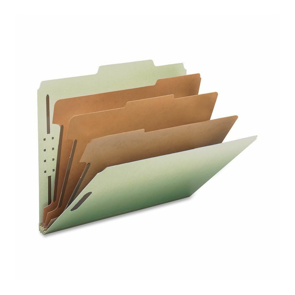 Nature Saver 2/5 Tab Cut Letter Yes Classification Folder - 8 1/2" x 11" - 3" Expansion - Prong K Style Fastener - 2" Fastener Capacity, 1" for Divider - 3 Divider - 25 pt. - Tyvek, Fiberboard, Pressb. Picture 2