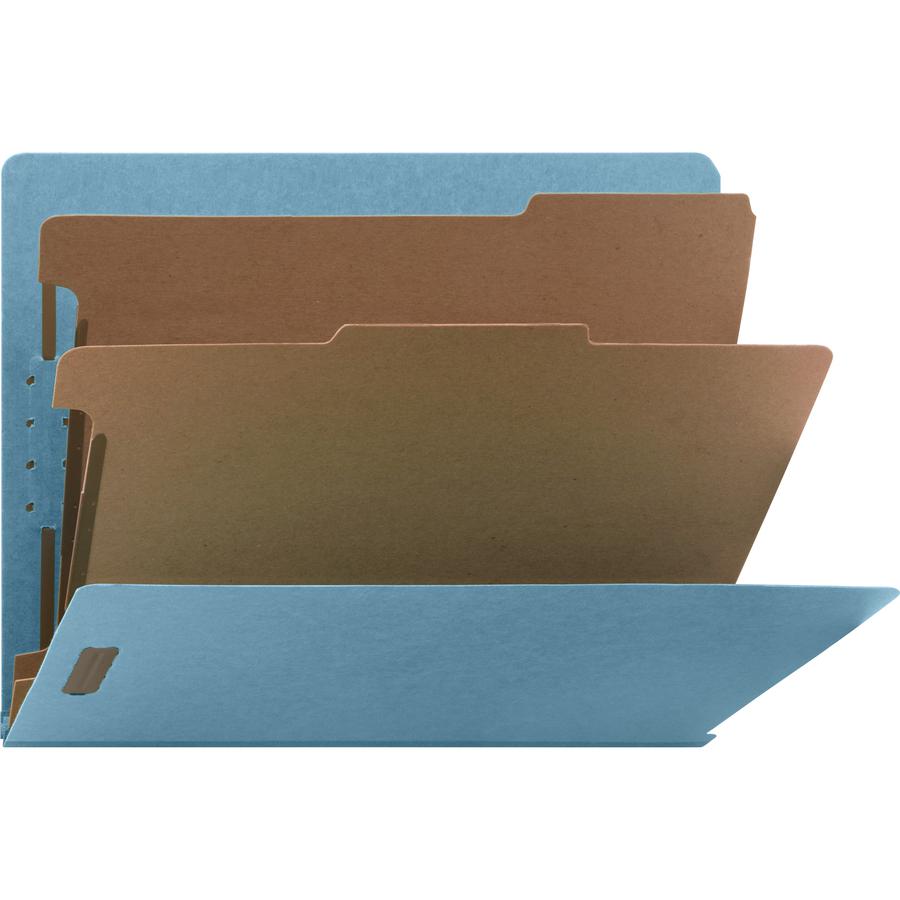 Nature Saver Letter Recycled Classification Folder - 8 1/2" x 11" - End Tab Location - 2 Divider - 25 pt. - Fiberboard - Blue - 100% Recycled - 10 / Box. Picture 8