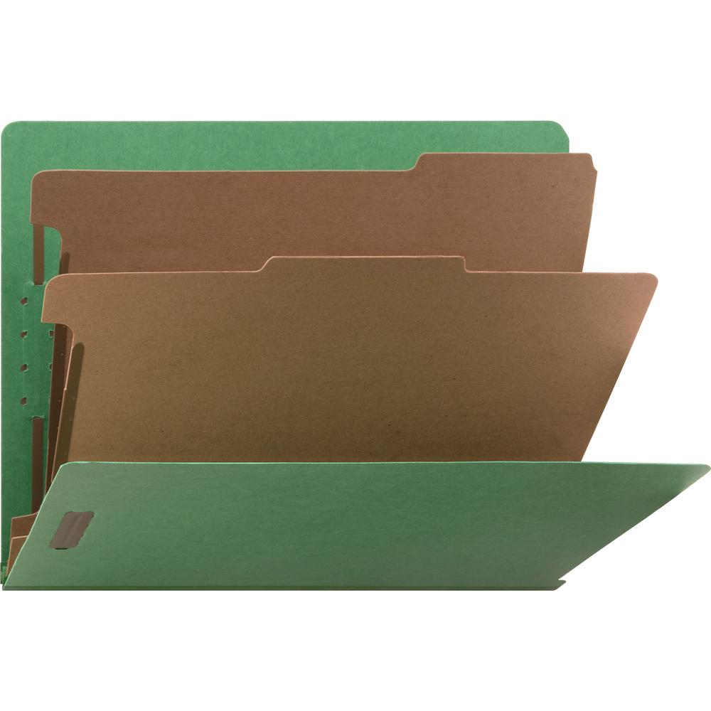 Nature Saver Letter Yes Classification Folder - 8 1/2" x 11" - End Tab Location - 2 Divider - 25 pt. - Fiberboard - Green - 100% Recycled - 10 / Box. Picture 10