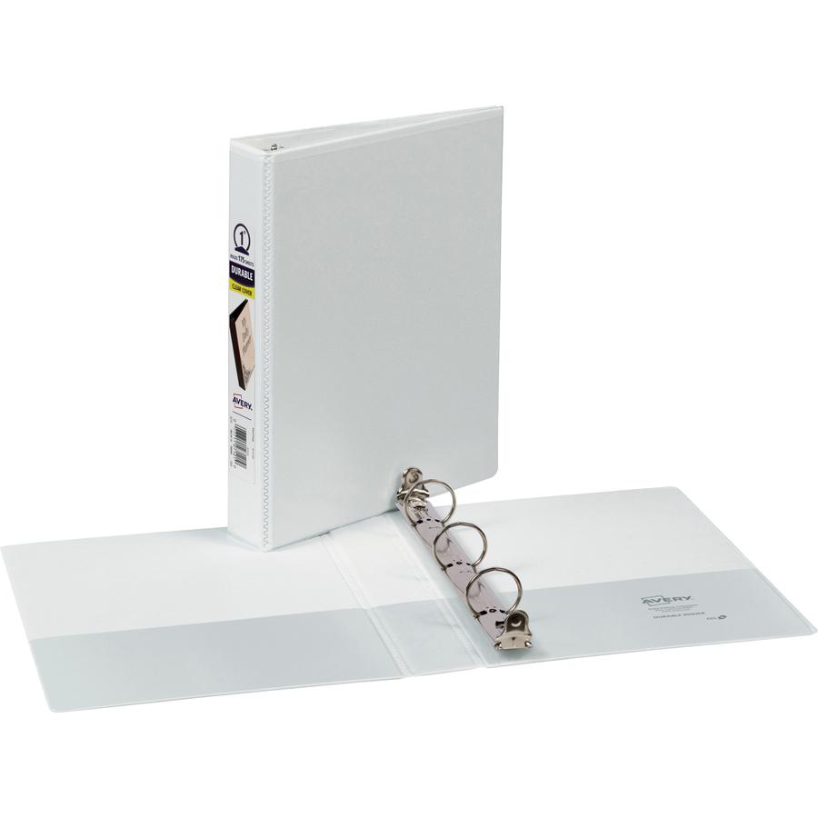 Avery&reg; Mini Durable View Binder - DuraHinge - 1" Binder Capacity - Half-letter - 5 1/2" x 8 1/2" Sheet Size - 175 Sheet Capacity - Round Ring Fastener(s) - 2 Pocket(s) - Polypropylene - Recycled -. Picture 6