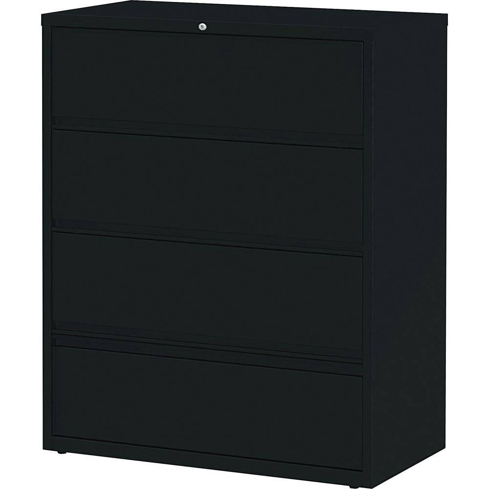 Lorell Fortress Series Lateral File - 42" Width x 18.6" Depth x 52.5" Height - 4 x Drawer(s) for File - Letter, A4, Legal - Leveling Glide, Heavy Duty, Recessed Handle, Ball-bearing Suspension, Interl. Picture 4