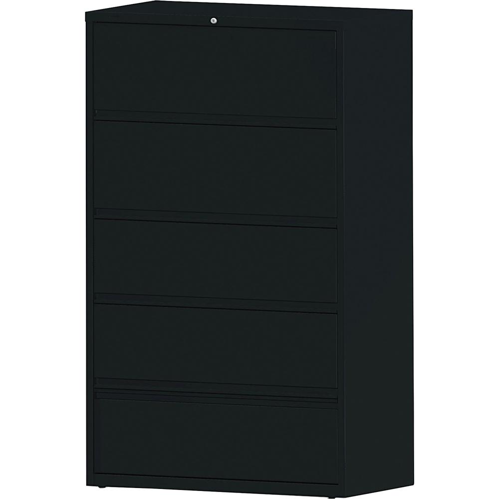 Lorell Fortress Series Lateral File - 42" Width x 18.6" Depth x 68.8" Height - 5 x Drawer(s) for File - Letter, A4, Legal - Interlocking, Heavy Duty, Ball-bearing Suspension, Leveling Glide, Recessed . Picture 4