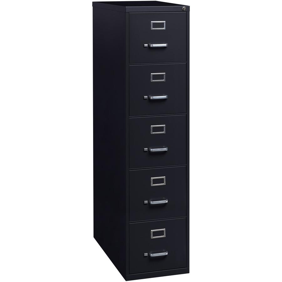 Lorell Fortress Series 26-1/2" Commercial-Grade Vertical File Cabinet - 15" Width x 26.5" Depth x 61.6" Height - 5 x Drawer(s) for File - Letter - Vertical - Heavy Duty, Security Lock, Ball-bearing Su. Picture 8