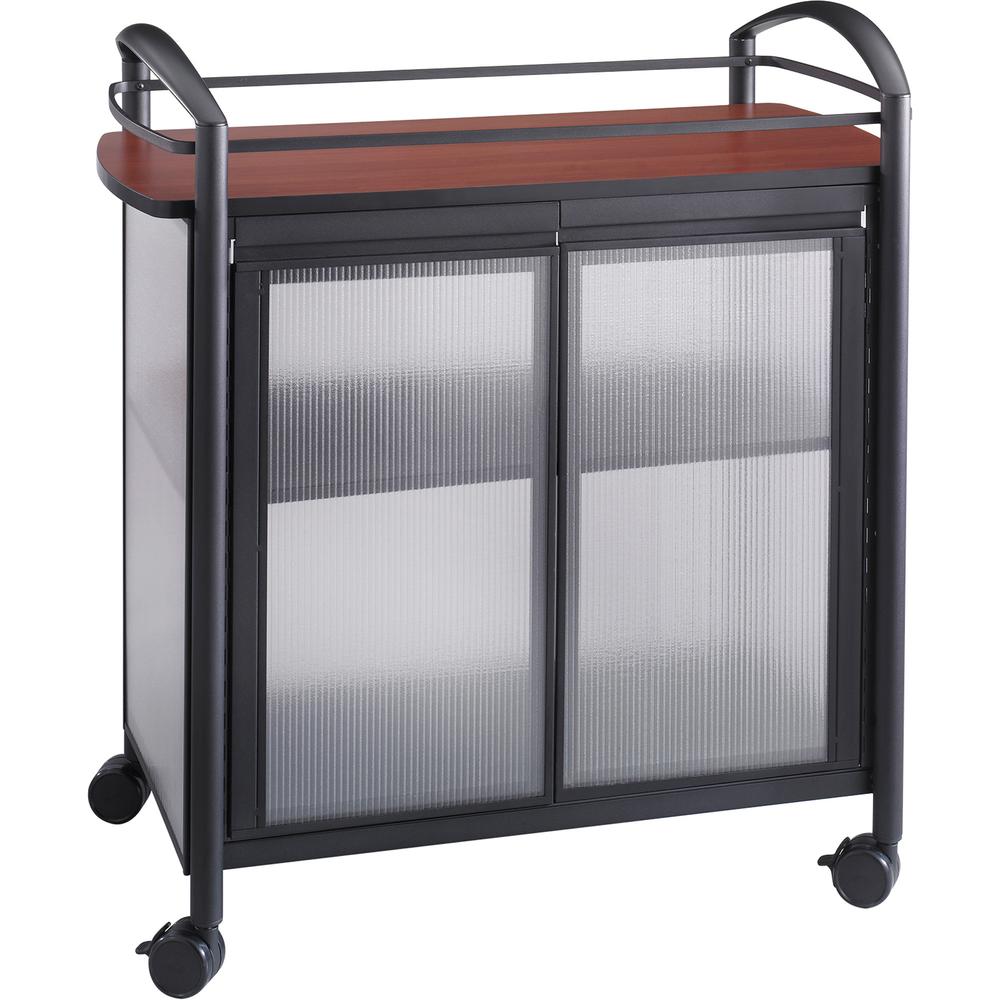 Safco Impromptu Refreshment Cart - 440.92 lb Capacity - 4 Casters - 2.50" Caster Size - Steel - x 34" Width x 21.3" Depth x 36.5" Height - Steel Frame - Black - 1 Each. Picture 5