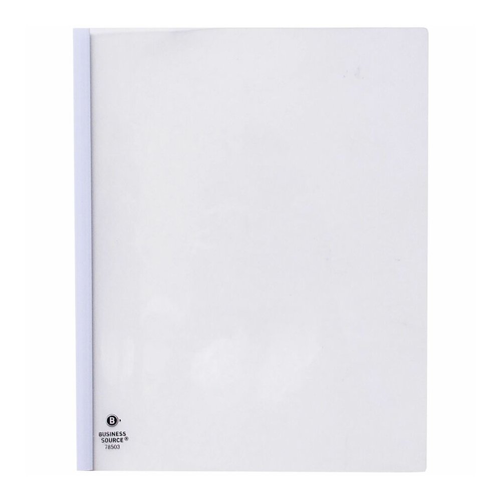Business Source Report Cover - 1/8" Folder Capacity - 8 1/8" x 11" - Polypropylene - White - 50 / Box. Picture 6