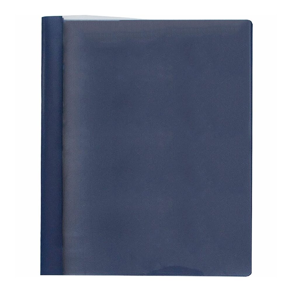 Business Source Letter Report Cover - 1/2" Folder Capacity - 8 1/2" x 11" - 100 Sheets Capacity - 3 x Prong Fastener - Clear, Dark Blue - Durable, Non-stick, Heavy Duty, Water Resistant, Textured - 1 . Picture 7