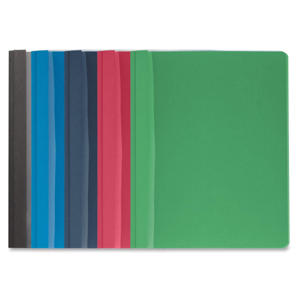 Business Source Letter Report Cover - 8 1/2" x 11" - 100 Sheets Capacity - 3 x Prong Fastener - Assorted - Textured, Non-stick - 25 / Box. Picture 2