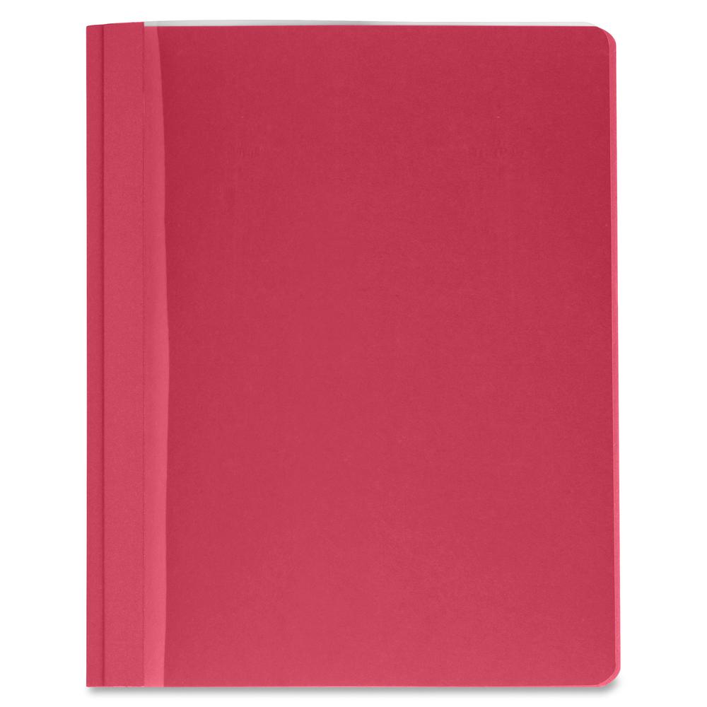 Business Source Letter Report Cover - 8 1/2" x 11" - 100 Sheets Capacity - 3 x Prong Fastener - Red - Textured, Non-stick - 25 / Box. Picture 5