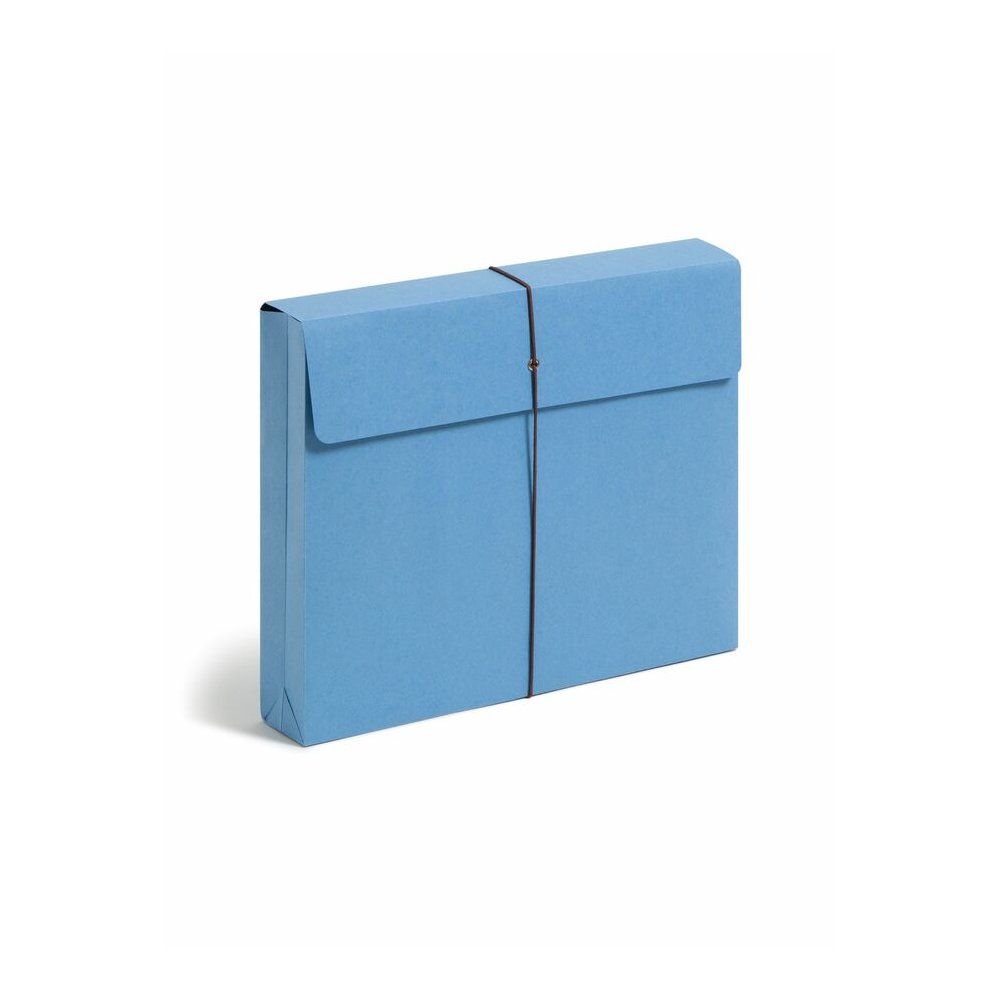 Smead Letter Recycled File Wallet - 8 1/2" x 11" - 2" Expansion - 1 Pocket - 11 pt. - Blue - Elastic Closure, Heavy Duty, Flap - 10% Recycled - 10 / Box. Picture 2