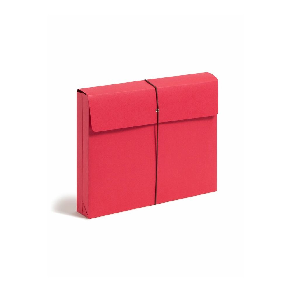 Smead Letter Recycled File Wallet - 8 1/2" x 11" - 2" Expansion - 1 Pocket - 11 pt. - Red - Elastic Closure, Heavy Duty, Flap - 10% Recycled - 1 / Pack. Picture 2