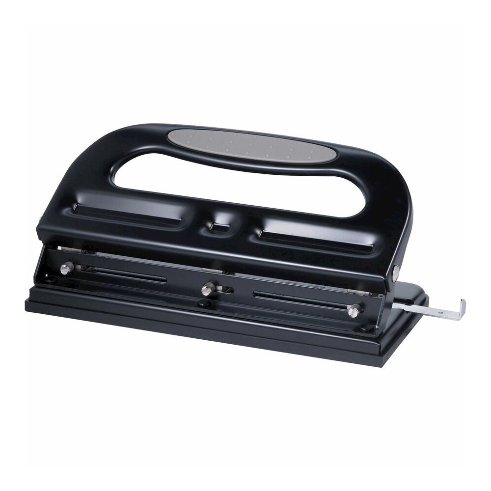 Business Source Three-hole Heavy-duty Punch - 3 Punch Head(s) - 40 Sheet of 20lb Paper - 9/32" Punch Size - Black. Picture 6
