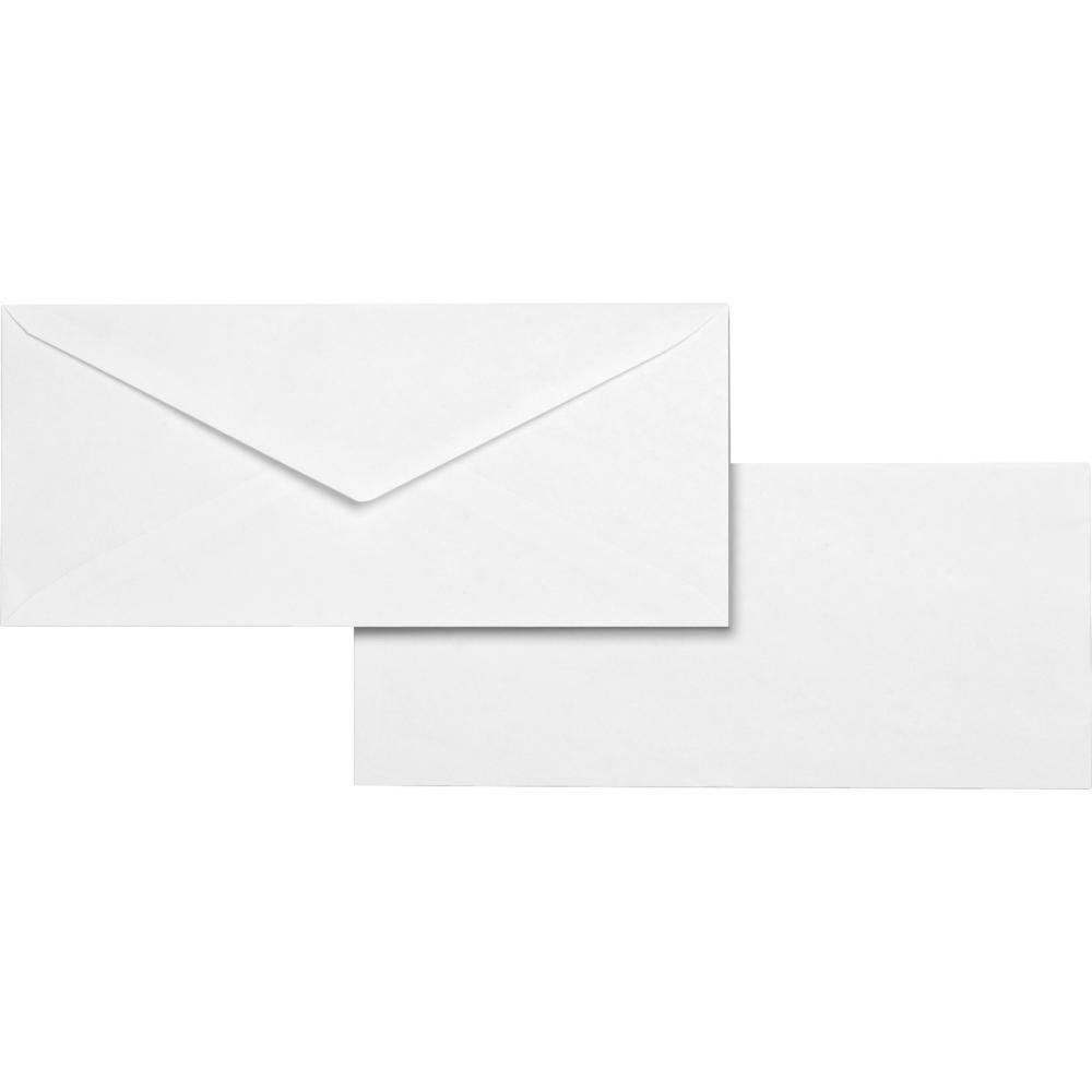 Business Source No. 10 White Wove V-Flap Business Envelopes - Business - #10 - 9 1/2" Width x 4 1/8" Length - 24 lb - Gummed - White - Wove - 500 / Box. Picture 5
