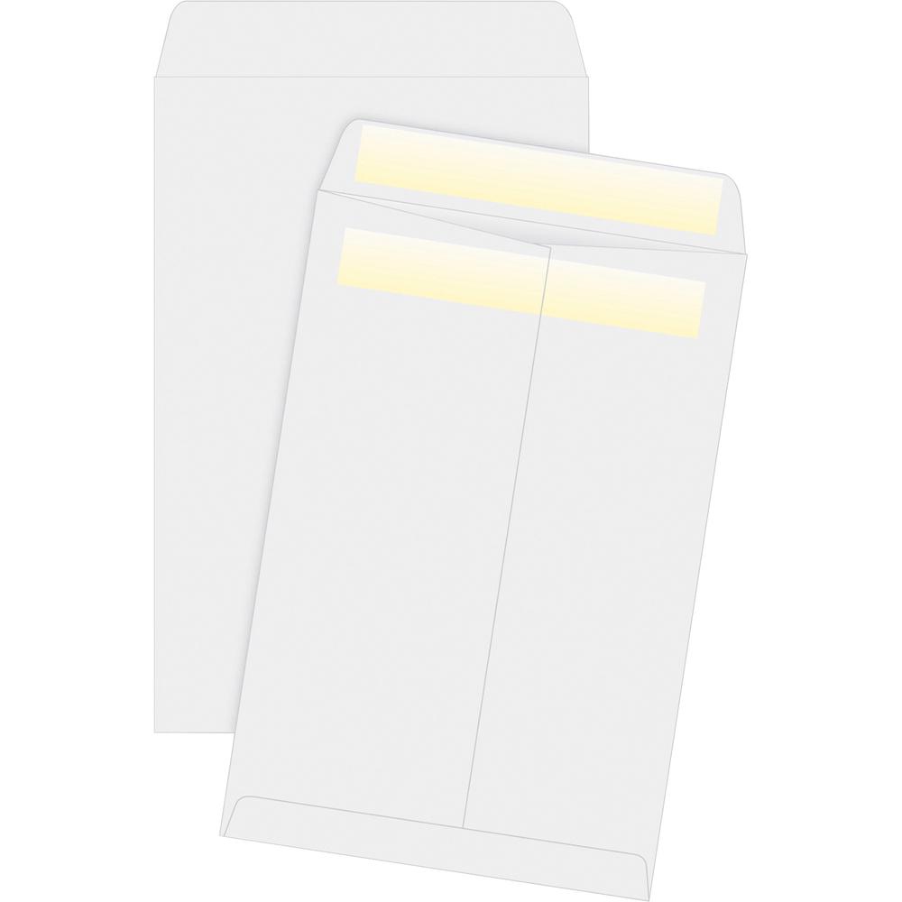 Business Source Press/Seal Catalog Envelopes - Catalog - 6" Width x 9" Length - 28 lb - Self-sealing - White - 100 / Box. Picture 2
