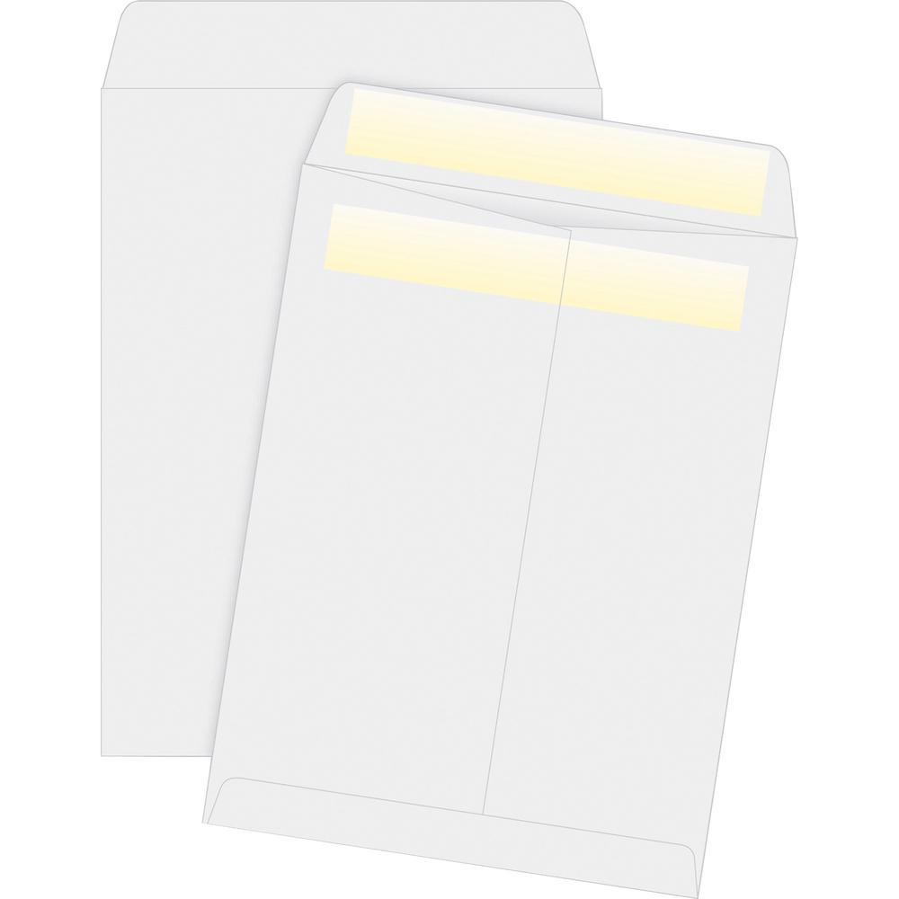 Business Source Press/Seal Catalog Envelopes - Catalog - 9" Width x 12" Length - 28 lb - Self-sealing - White - 100 / Box. Picture 2