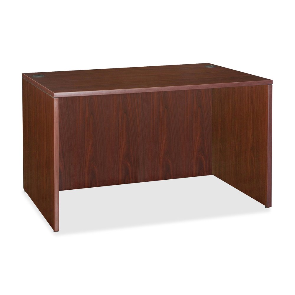 Lorell Essentials Series Rectangular Desk Shell - 29.5" Height x 47.3" Width x 23.6" Depth - Finish: Laminate, Mahogany - Leveling Glide - 1 Each. Picture 7