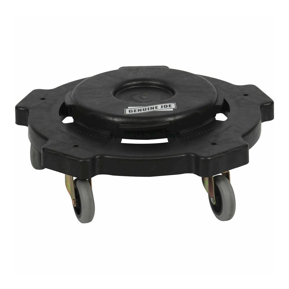 Genuine Joe 17.9" Round Dolly - 5 Casters - 3" Caster Size - Resin - 6.30" Height - Black - 1 Each. Picture 8