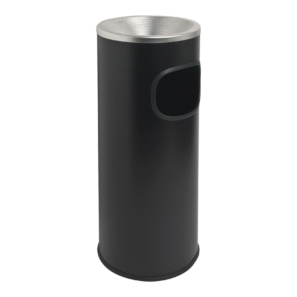 Genuine Joe Fire-safe 3-Gallon Ashtray Receptacle - 3 gal Capacity - Removable Lid, Fire-Safe - 28" Height x 11" Width - Aluminum, Stainless Steel - Aluminum, Black - 1 Each. Picture 6