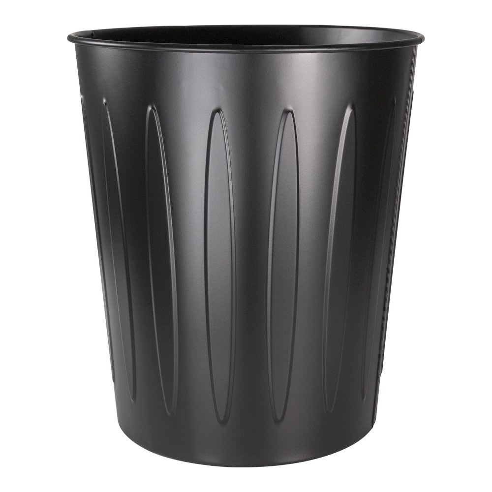 Genuine Joe 6-gallon Fire-safe Trash Can - 6 gal Capacity - Fire-Safe, Sturdy - 14" Height x 13" Diameter - Metal, Steel - Black - 1 Each. Picture 7