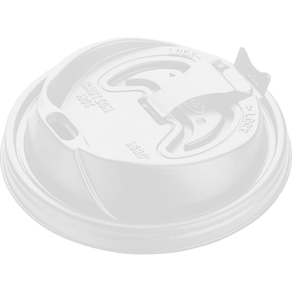 Dart Reclosable Hot Beverage Cup Lids - 100 / Pack - White. Picture 4