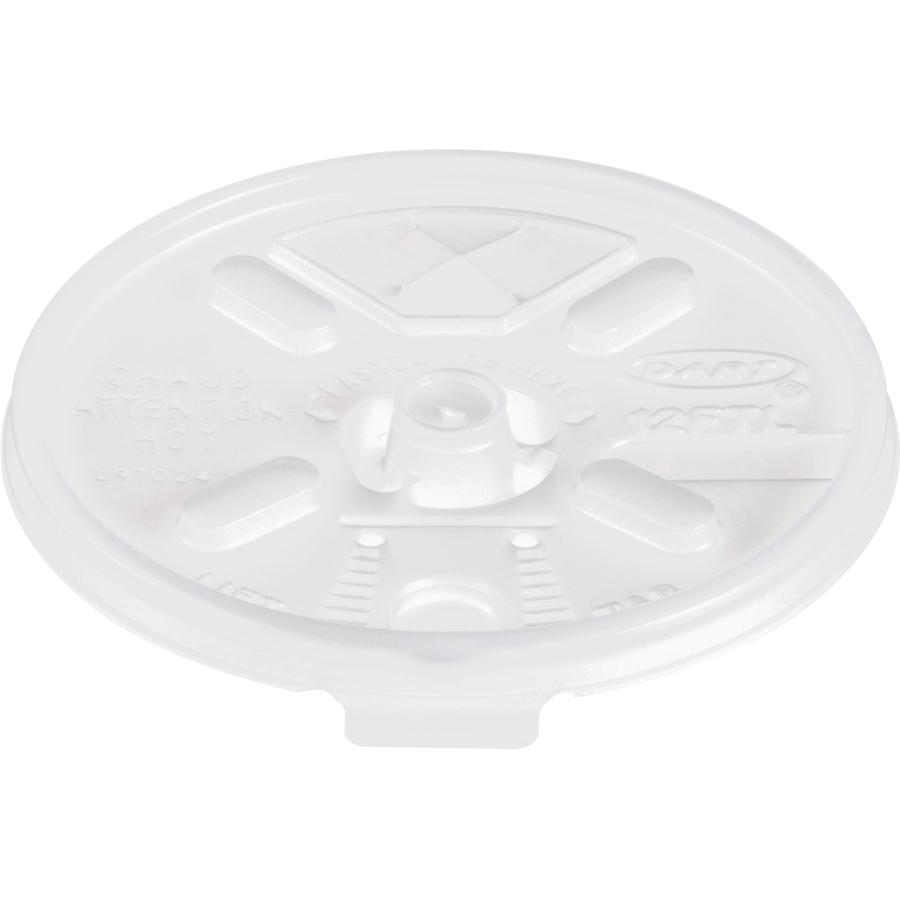 Dart Lift-n-Lock Coffee Cup Clear Lids - Dome - Plastic - White, Translucent - 100/Bag - 10 / Carton. Picture 4