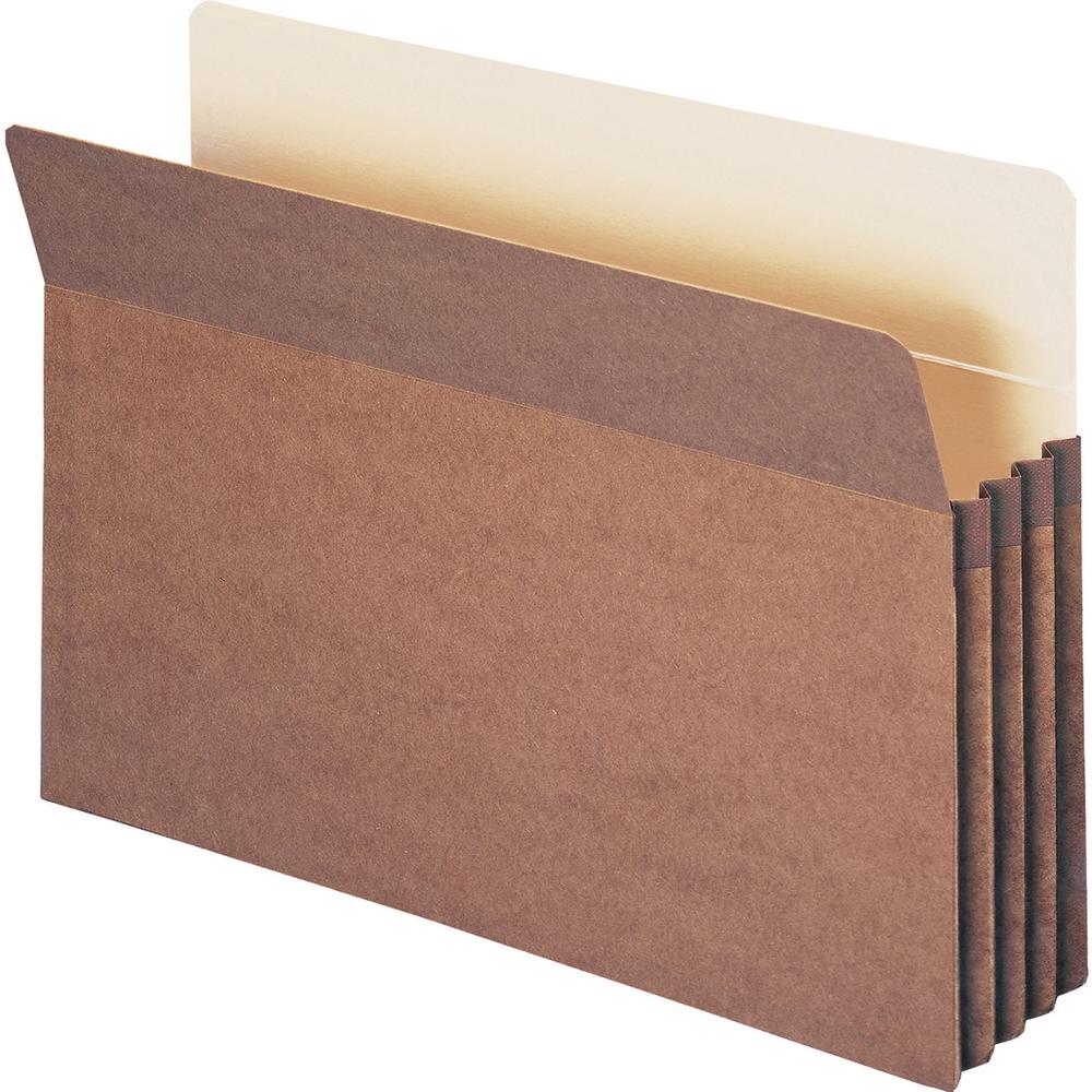Smead Straight Tab Cut Legal Recycled File Pocket - 9 1/2" x 14 5/8" - 3 1/2" Expansion - Redrope - Acid-free, Tear Resistant, Dye-free - 100% Recycled - 25 / Box. Picture 2