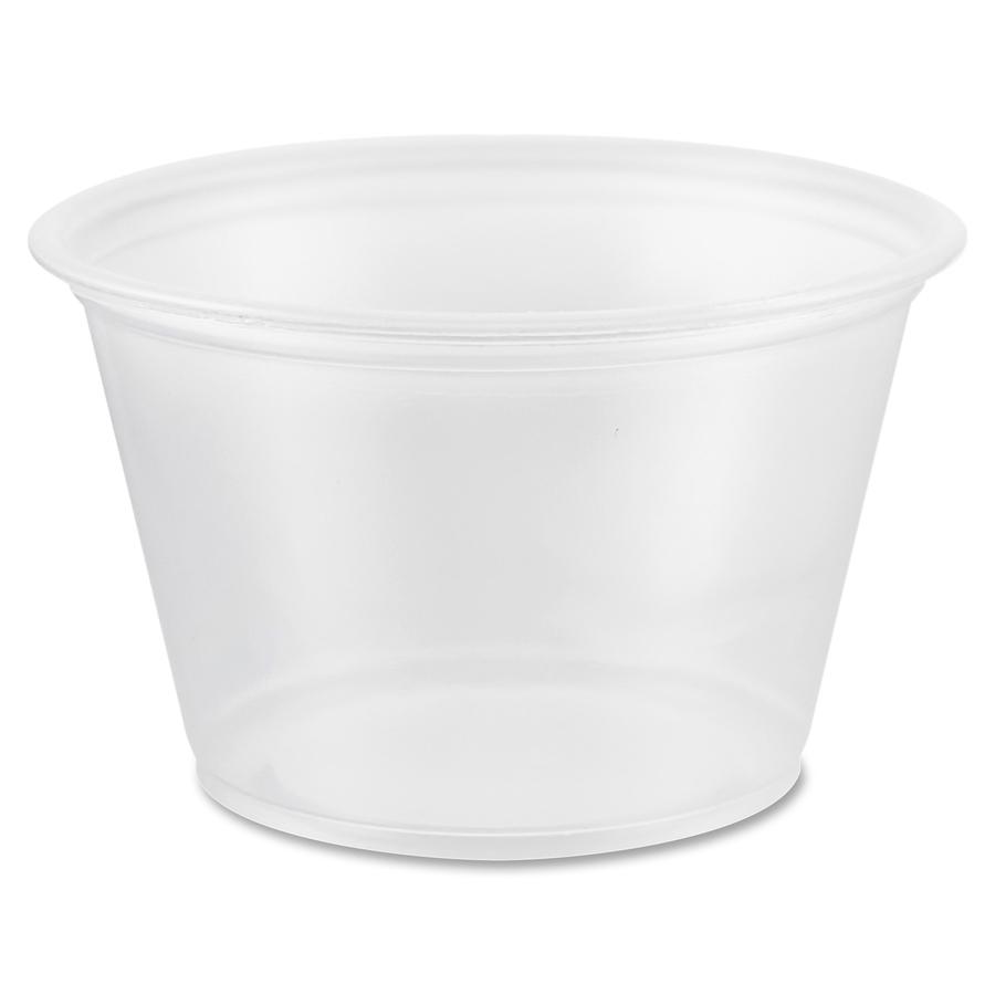 Dart 4 oz Conex Complements Portion Containers - Serving, Transporting - White, Clear - Polypropylene Body - 125/Pack - 20 / Carton. Picture 2