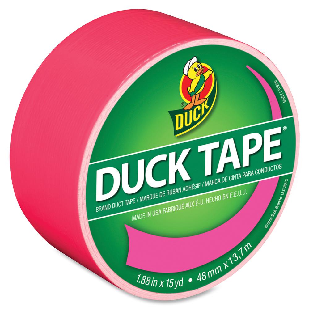 Duck Brand Color Duct Tape - 15 yd Length x 1.88" Width - For Color Coding, Repairing, Packing, Crafting - 1 / Roll - Pink. Picture 2