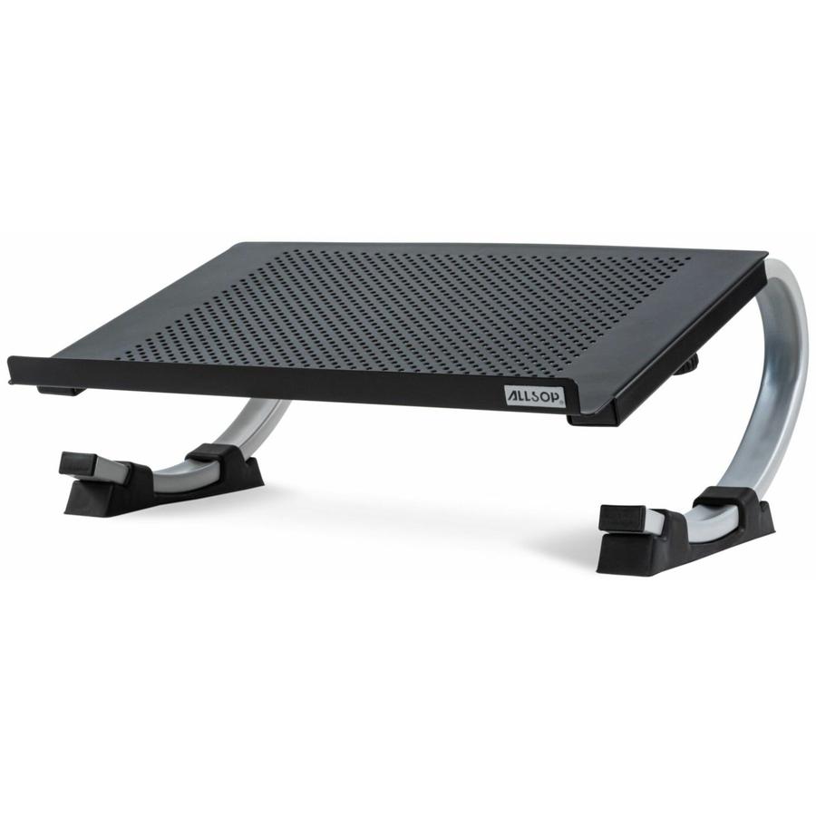 Allsop Redmond Adjustable Laptop Stand, Fits up to 17-inch Laptop - (30498) - Up to 17" Screen Support - 40 lb Load Capacity - 5" Height x 14.7" Width x 11.5" Depth - Desktop - Steel - Black, Silver. Picture 3