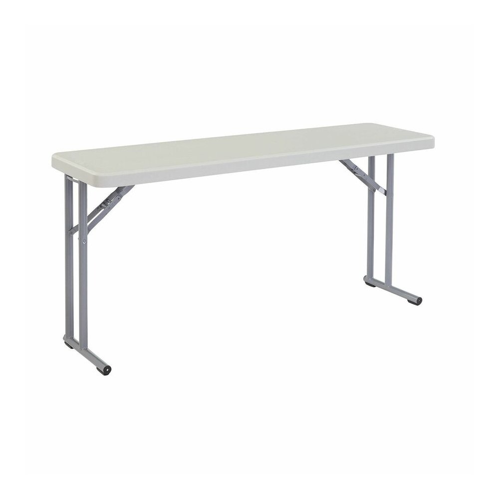 National Public Seating BT1800 Series Seminar Folding Tables - Speckled Gray, Textured Top - Gray Cantilever, Textured, Powder Coated Base - 700 lb Capacity - 60" Table Top Length x 18" Table Top Widt. Picture 8