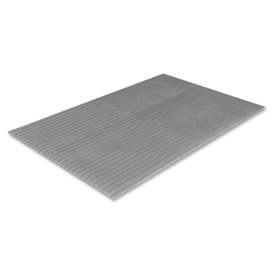 Crown Mats Tuff-Spun Foot-Lover Mat - Service Counter, Mailroom, Cashier's Station, Warehouse, Cement Floor - 60" Length x 36" Width x 0.375" Thickness - Rectangular - Vinyl, PVC Sponge - Gray - 1Each. Picture 2