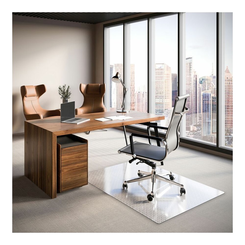 ES ROBBINS EverLife Rectangular Chair Mat - Pile Carpet - 60" Length x 46" Width x 0.250" Thickness - Rectangular - Vinyl - Clear - 1 Each. Picture 2