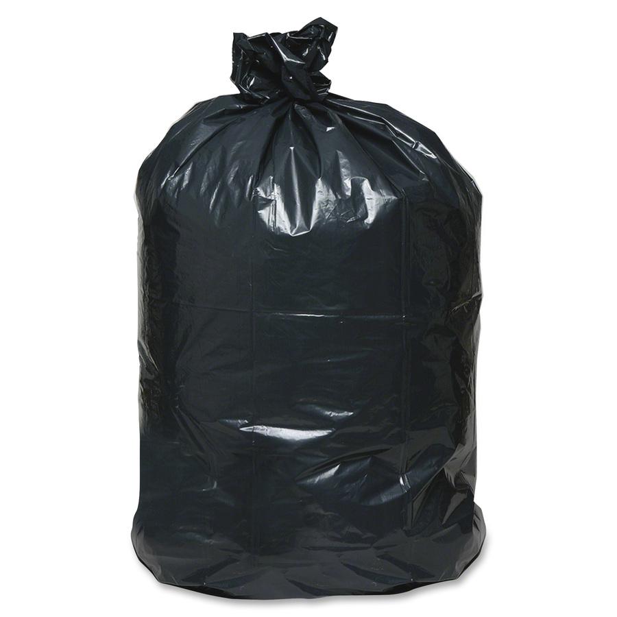 Berry Reclaim Heavy-Duty Recycled Can Liners - Large Size - 45 gal Capacity - 46" Length x 40" Width x 2 mil (51 Micron) Thickness - Black - Plastic - Can - Recycled - 100 / Carton. Picture 4