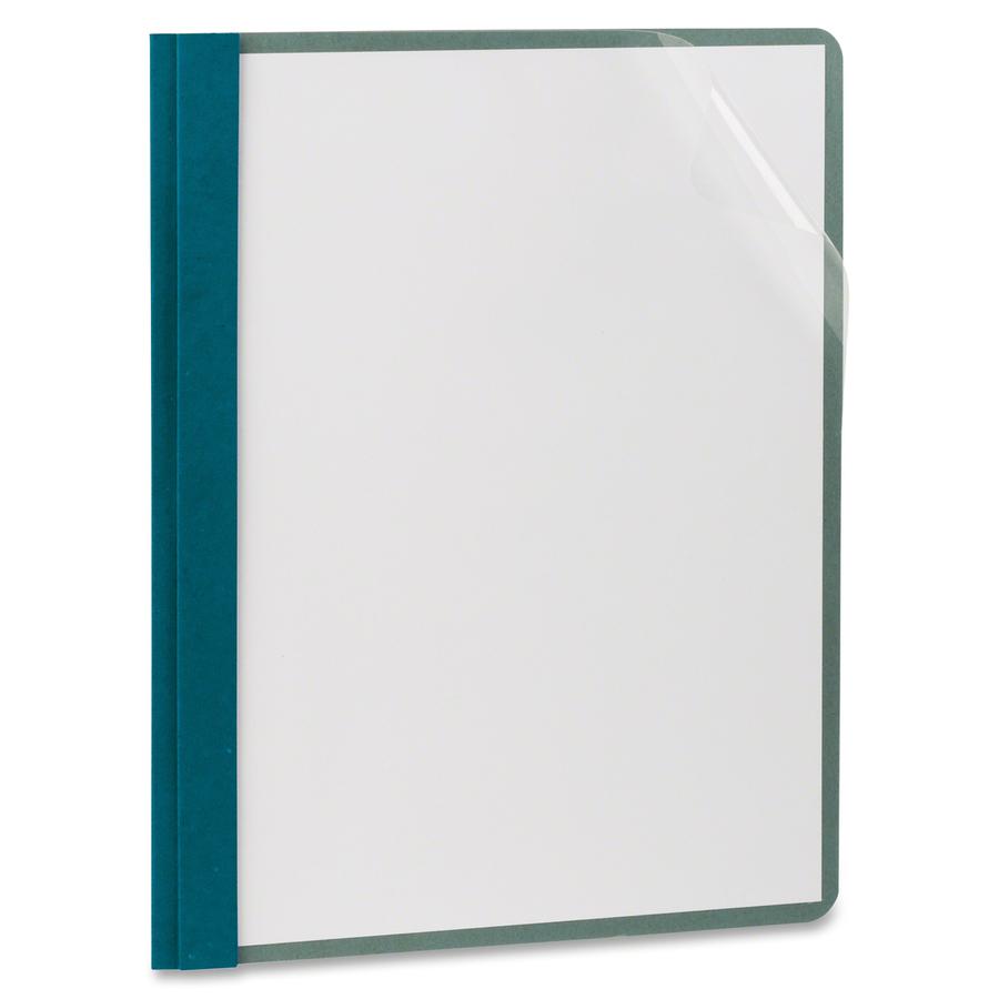 TOPS EarthWise Letter Recycled Report Cover - 8 1/2" x 11" - 100 Sheet Capacity - 3 x Double Tang Fastener(s) - Blue - 100% Recycled - 25 / Box. Picture 2