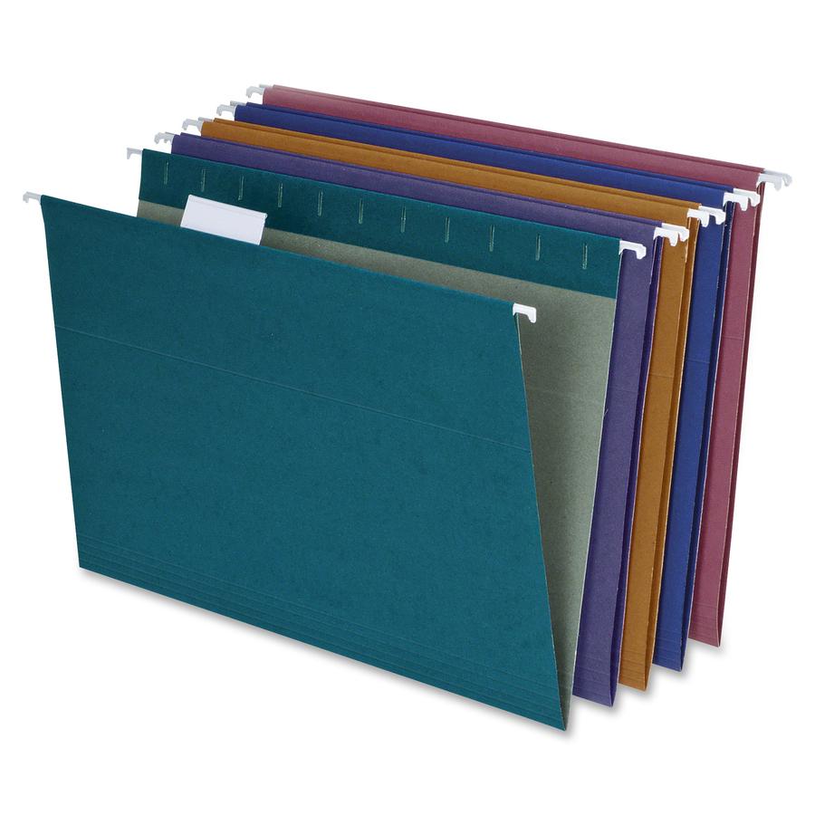 Pendaflex 1/5 Tab Cut Letter Recycled Hanging Folder - 8 1/2" x 11" - 3/4" Expansion - Assorted - 100% Recycled - 20 / Box. Picture 2