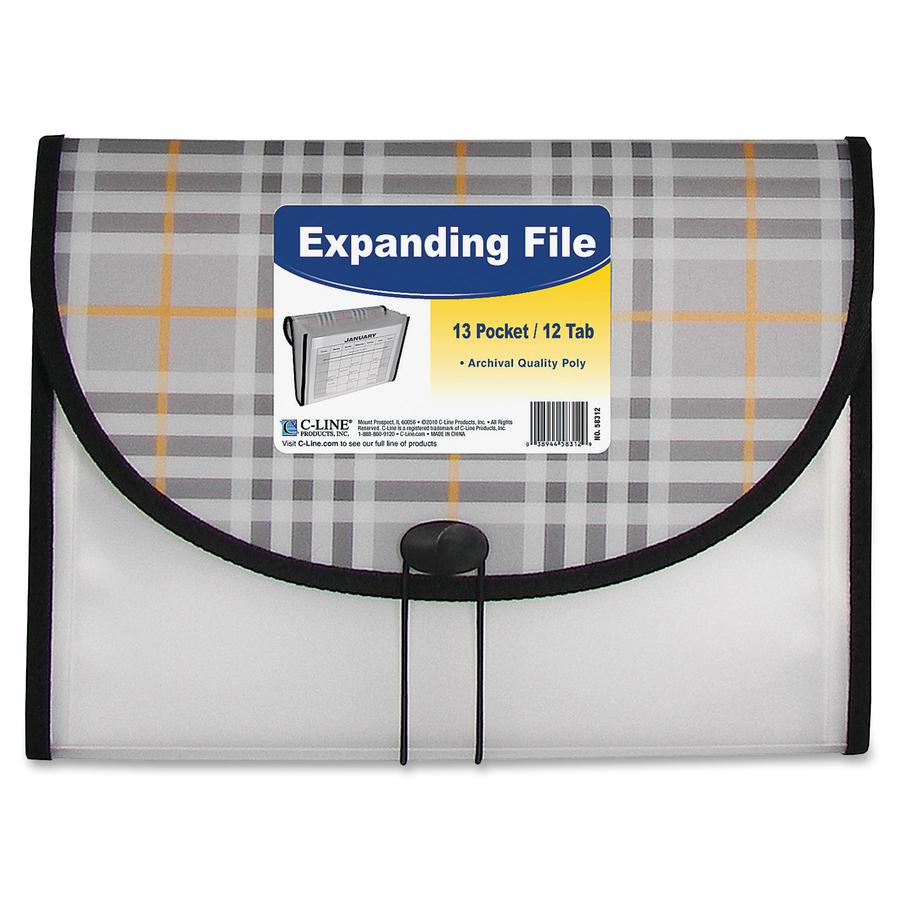 C-Line 13-Pocket Expanding File - Plaid Fashion Series, 1/EA, 58312. Picture 3