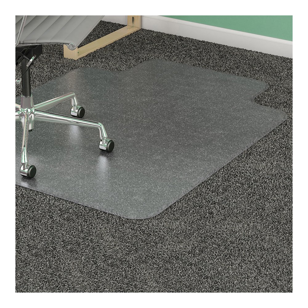 Lorell Lipped Chair Mat for Medium-Pile Carpet - 36" x 48" - Carpeted Floor - 36" Width x 48" Depth x 0.100" Thickness - Lip Size 10" Length x 19" Width - Vinyl - Clear - 1 Each. Picture 2
